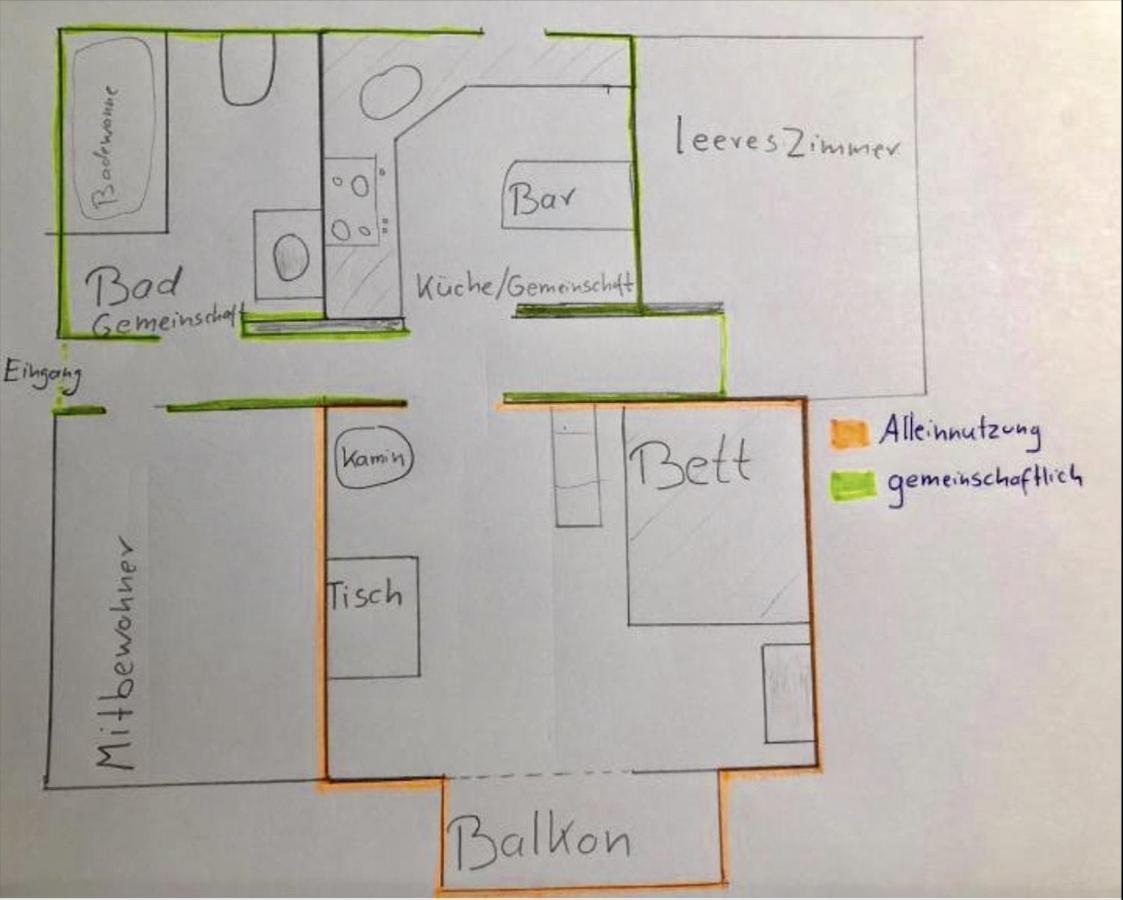 Zentrales Wg-Zimmer 1 Ravensburg, Balkon, Kamin Daire Dış mekan fotoğraf